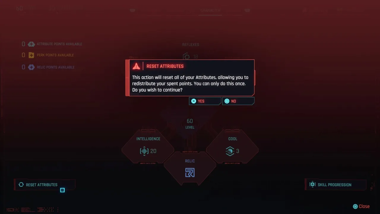 Cyberpunk 2077 reset atutów