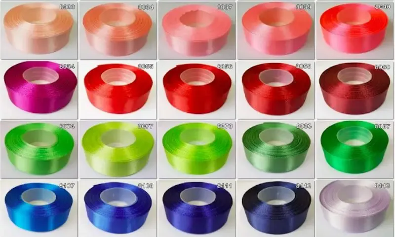 r&oacute;żne rodzaje wstążek satynowa rypsowa juta szyfonowa