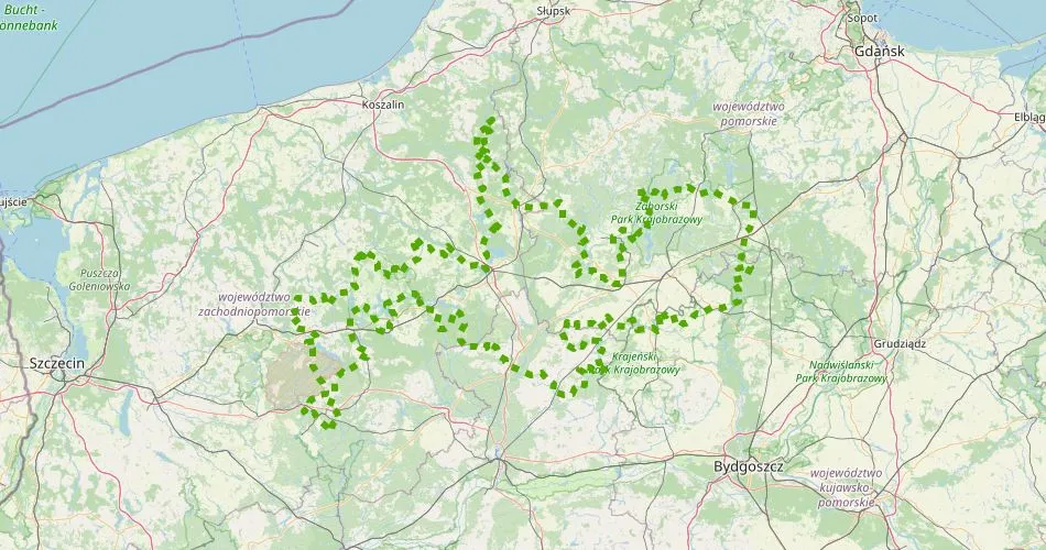 Mapa Pojezierze Drawskie Ińskie