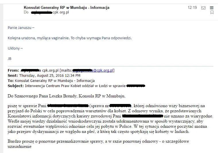 Konsulat polski odmowa wizy