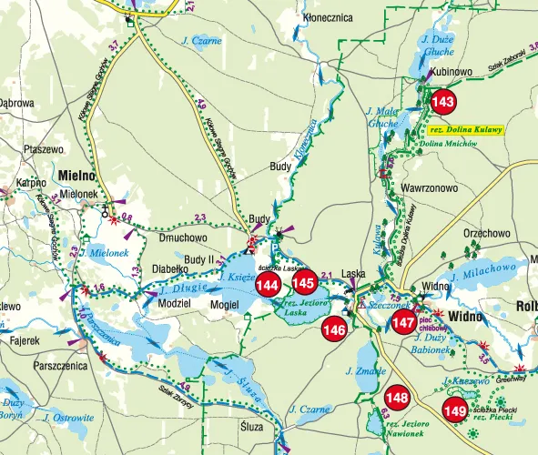 mapa kaszuby jeziora atrakcje