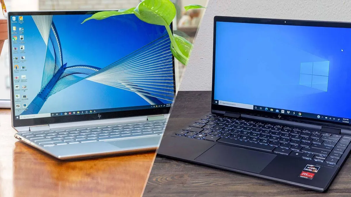 HP Spectre x360 und HP Envy Laptop im Vergleich nebeneinander