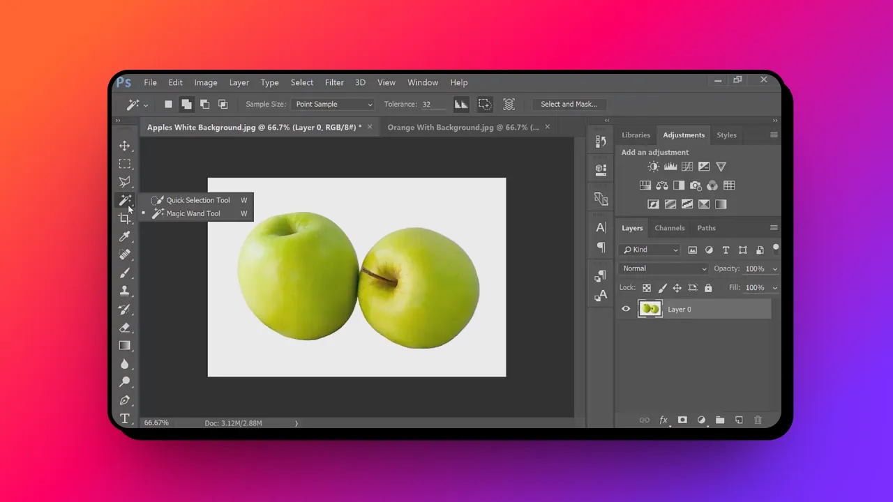 Photoshop checkerboard transparency