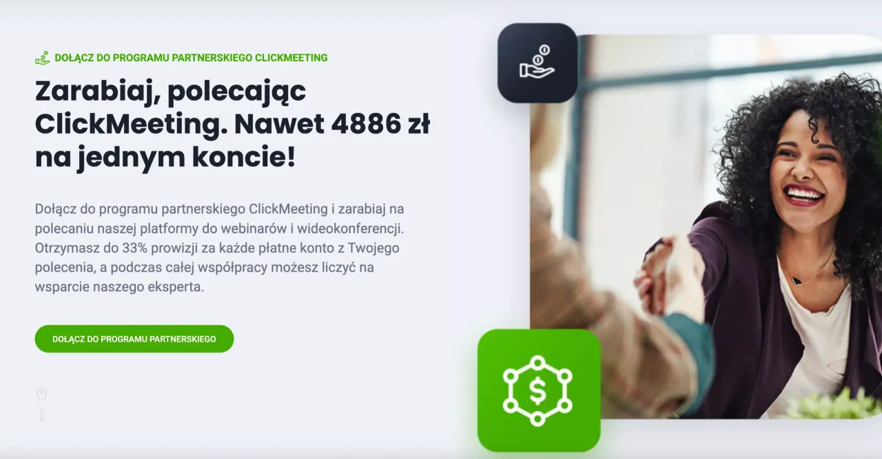 Zarabiaj na polecaniu ClickMeeting! Dołącz do programu partnerskiego i zarabiaj, jak zarabiać na blogu.