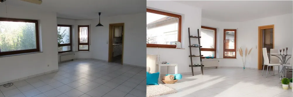 Przykłady home stagingu przed i po