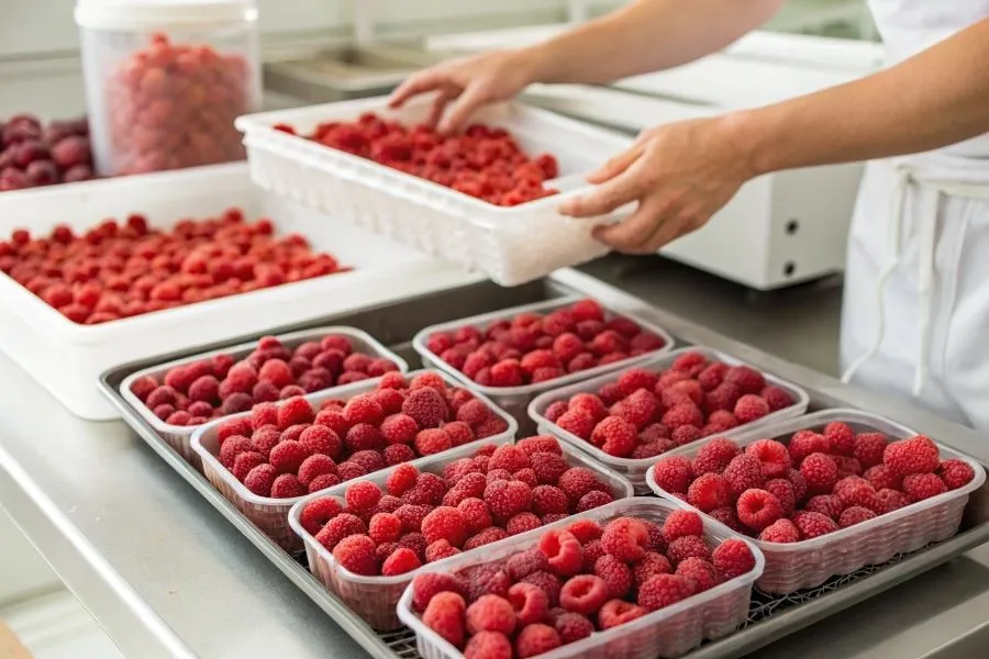 jędrne maliny do mrożenia