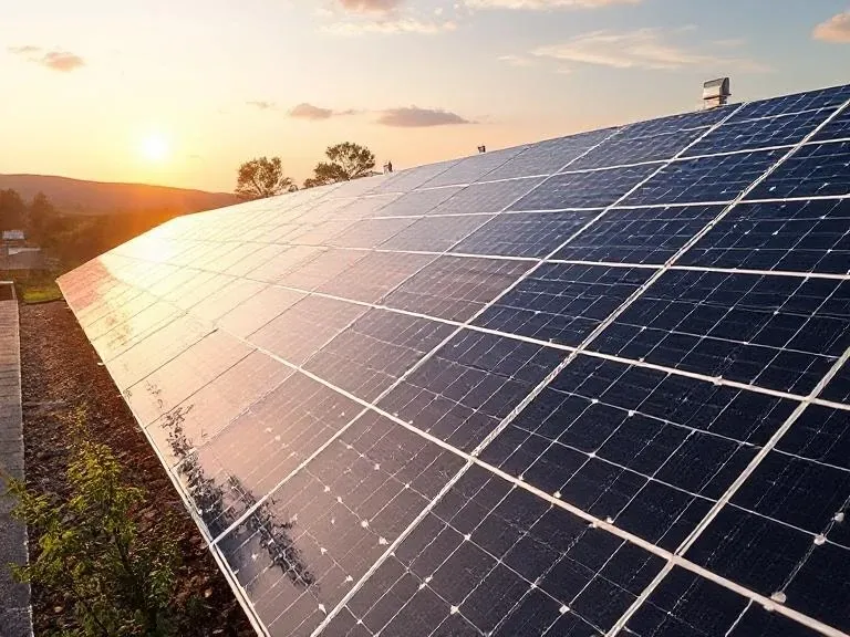 Panele fotowoltaiczne bifacial na farmie słonecznej