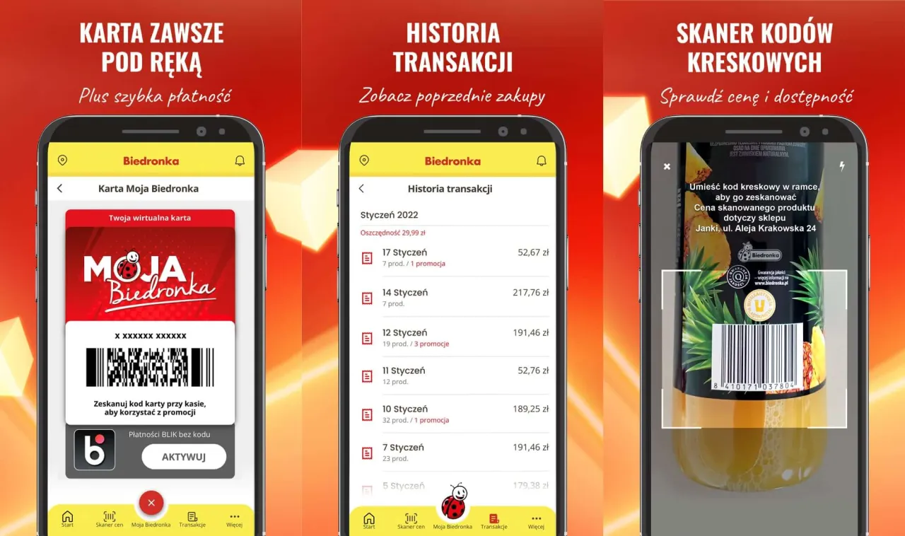 aplikacja Moja Biedronka sprawdź dostępność ekran gł&oacute;wny