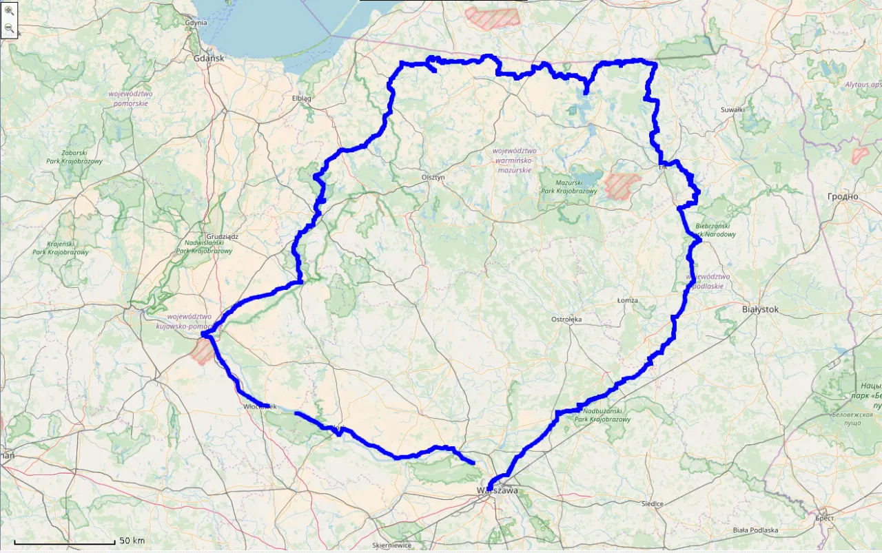 planowanie trasy motocyklowej Mazury