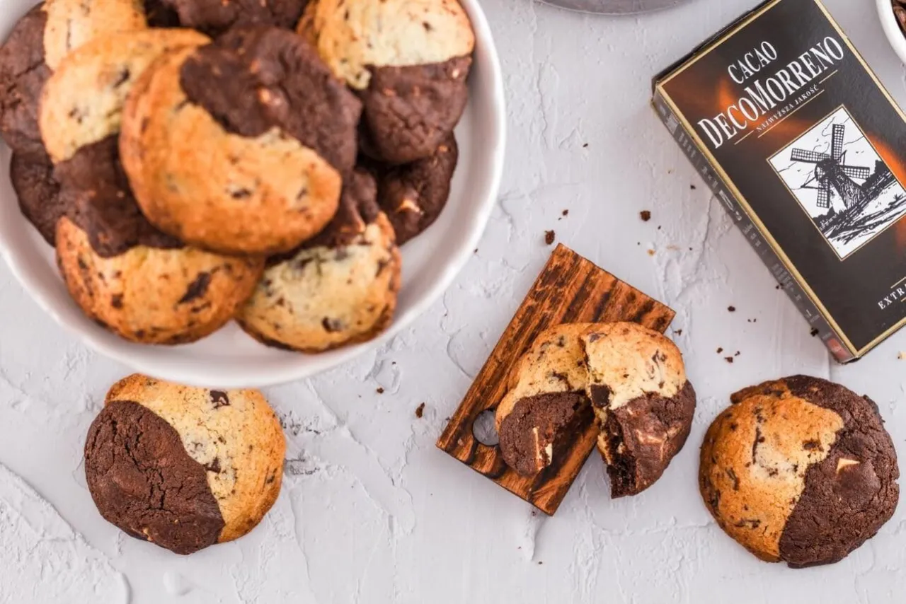 dwukolorowe ciastka suwaki