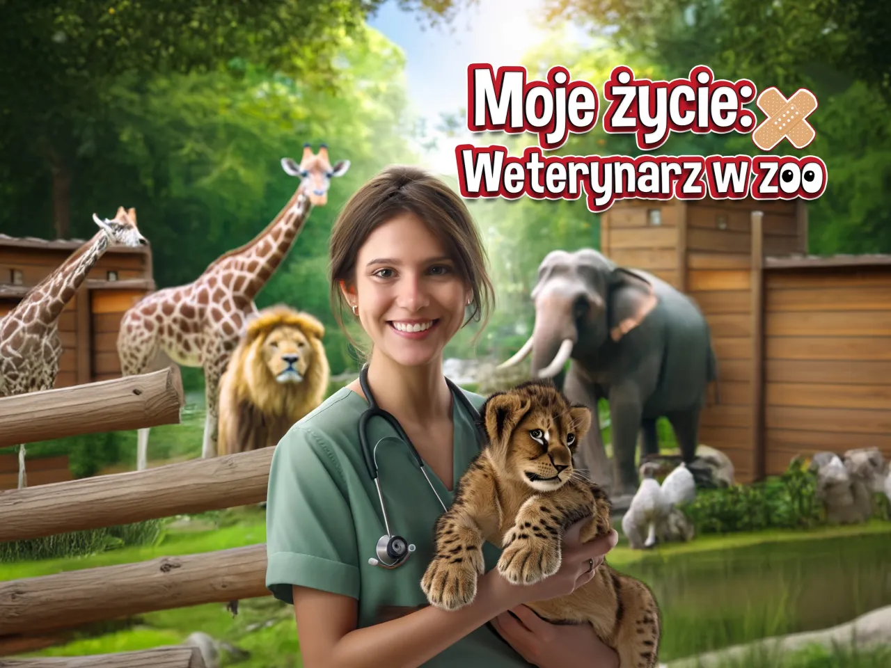 Weterynarz w zoo lub opiekujący się zwierzętami egzotycznymi