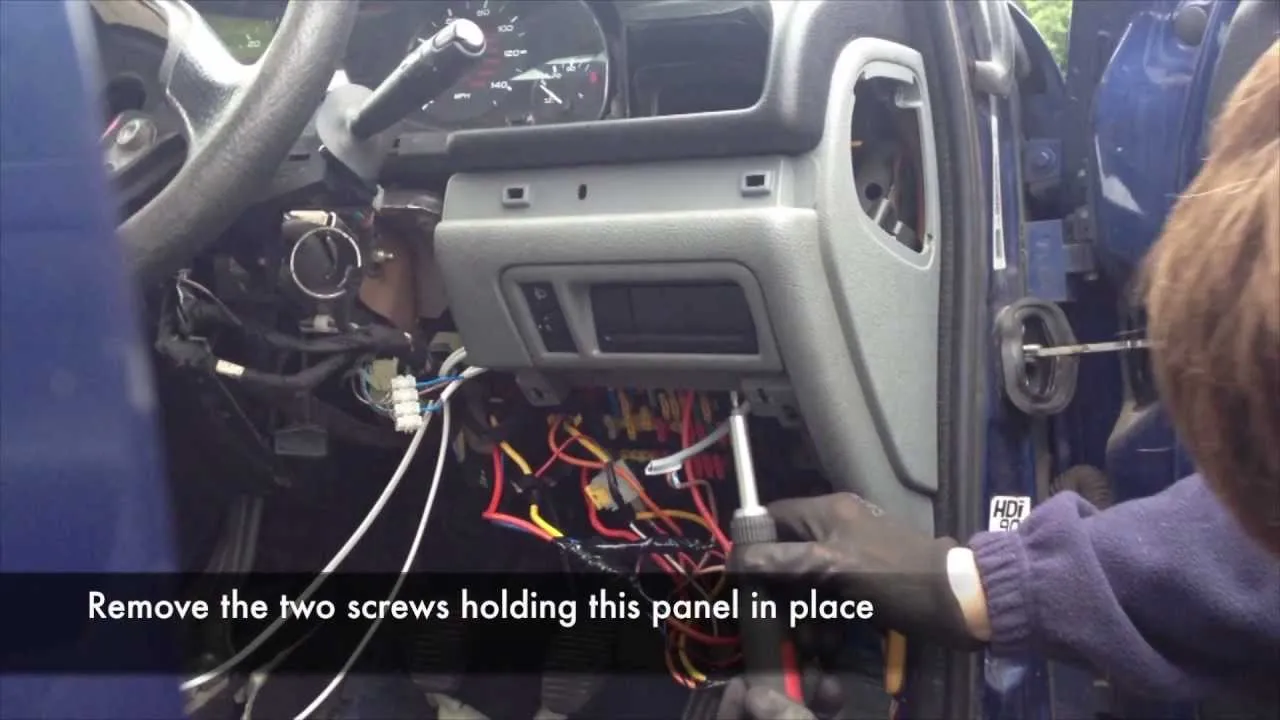 Peugeot 206 BSI location under steering wheel