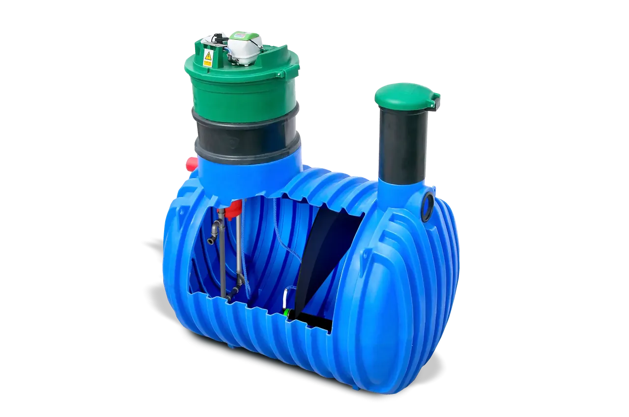 Przydomowa oczyszczalnia ścieków, solidna konstrukcja zapewniająca bezproblemowe działanie przez wiele lat.