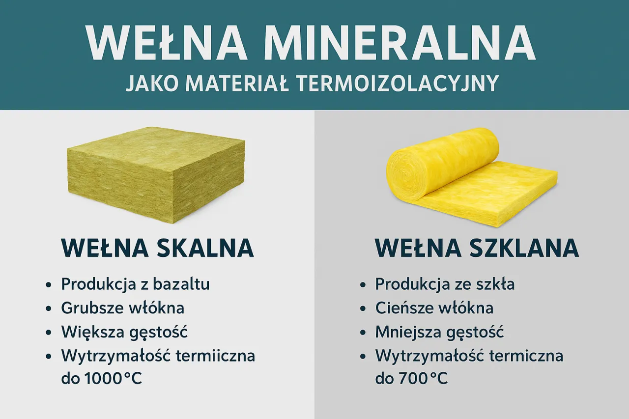 r&oacute;żne rodzaje wełny mineralnej do ocieplenia
