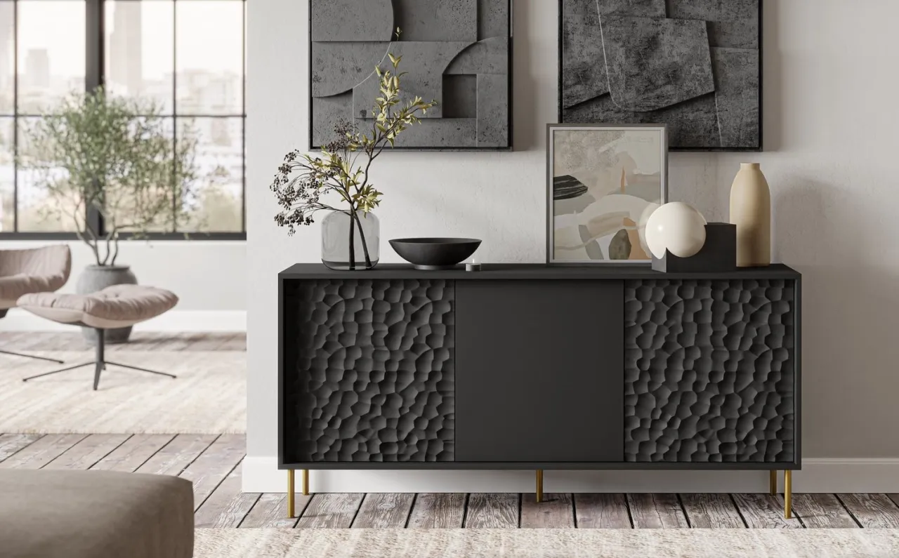 inspiracje dekoracja komody w salonie r&oacute;żne style