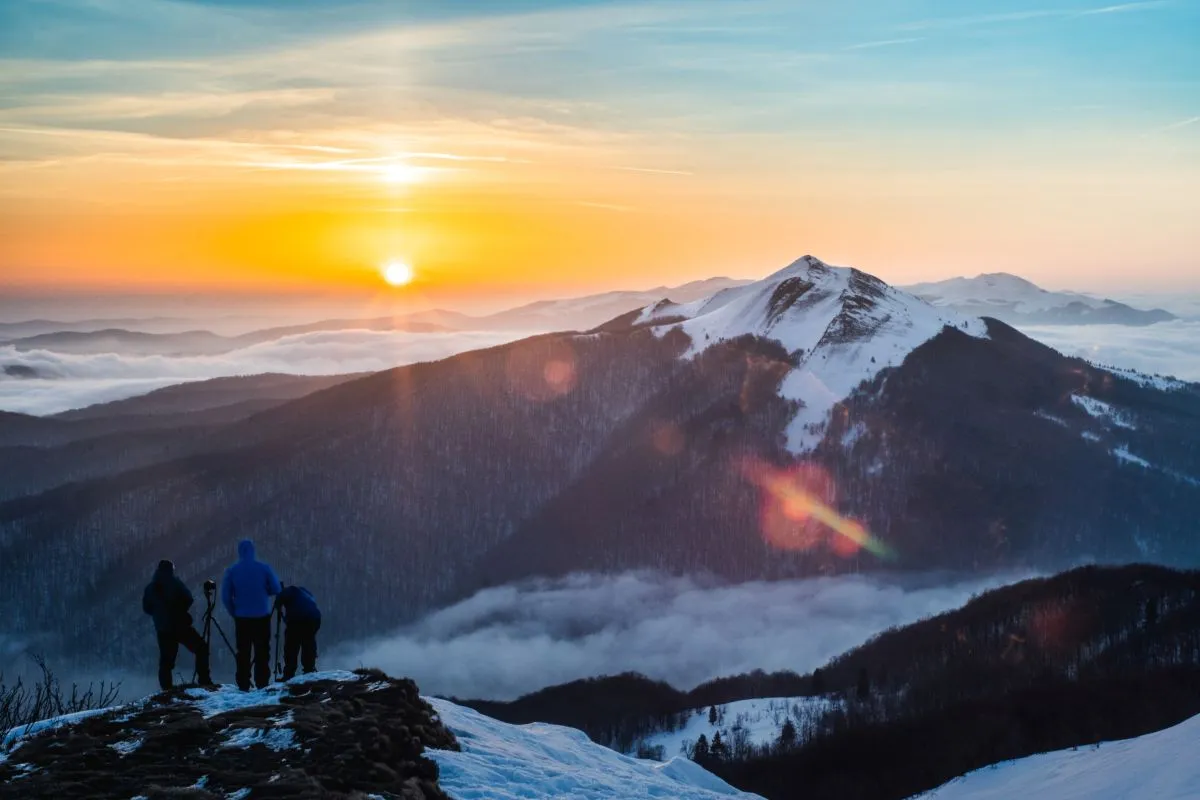 Połonina Wetlińska wschód słońca