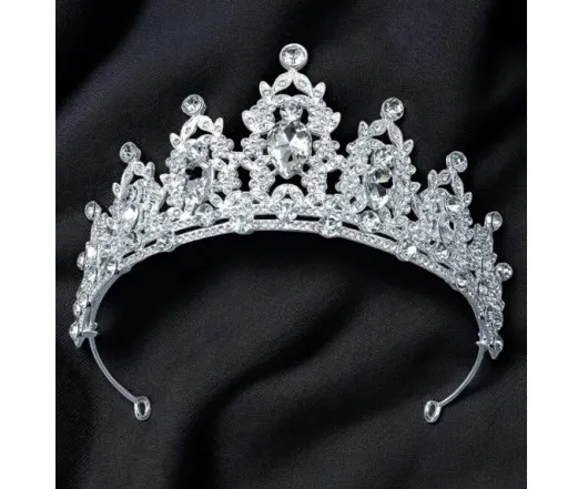 tiara ślubna diadem opaska z kryształkami