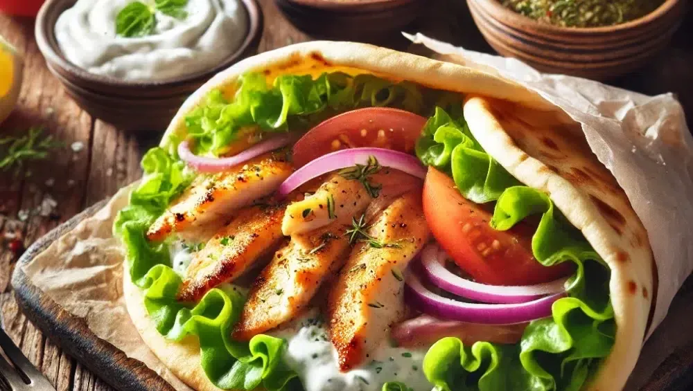 cypryjski gyros w picie z warzywami