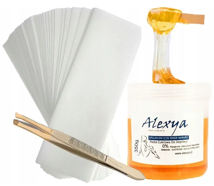 domowa pasta cukrowa i paski do depilacji