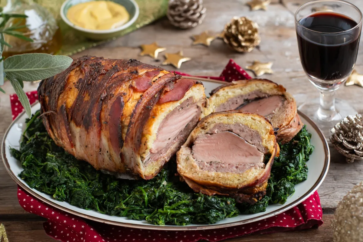 arrosto di natale tavola imbandita