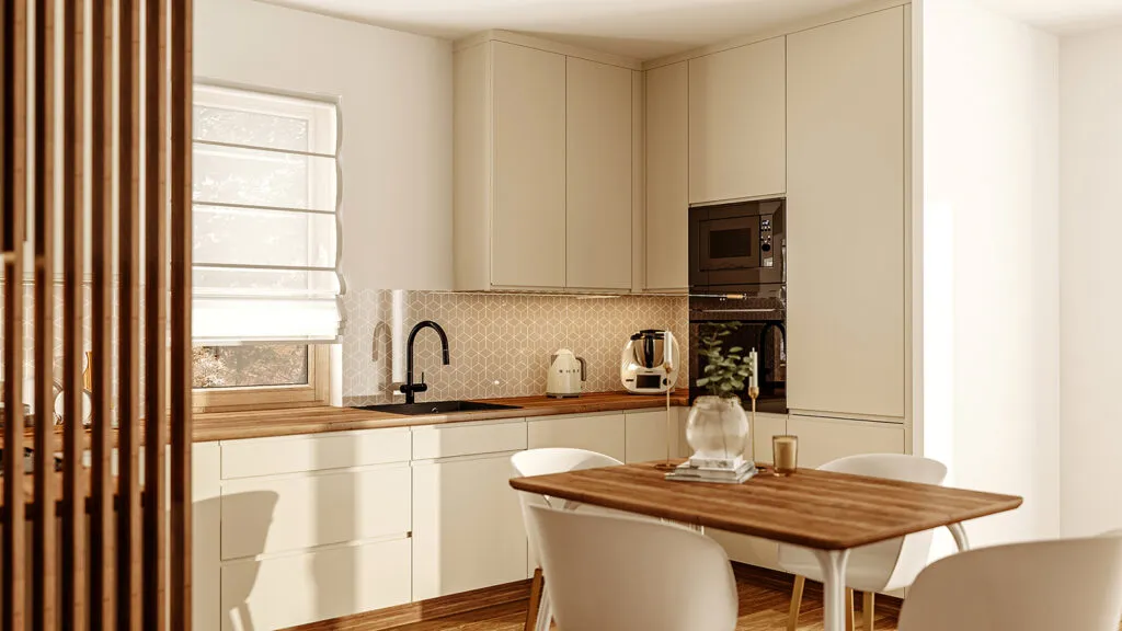 wydzielenie aneksu meblami