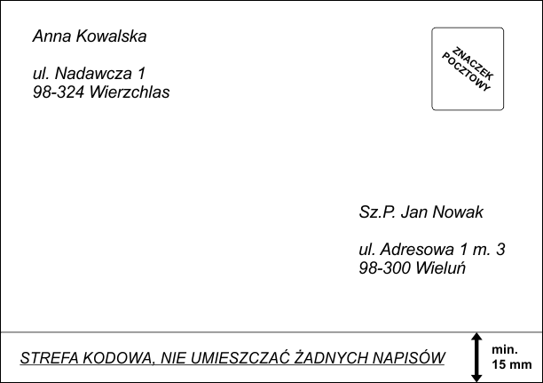 Wz&oacute;r zaadresowanej koperty do kancelarii prawnej