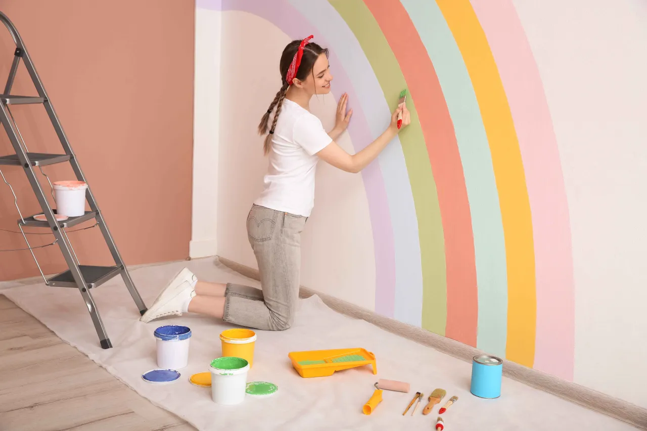 Tęcza na ścianie inspiracje pokój dziecięcy