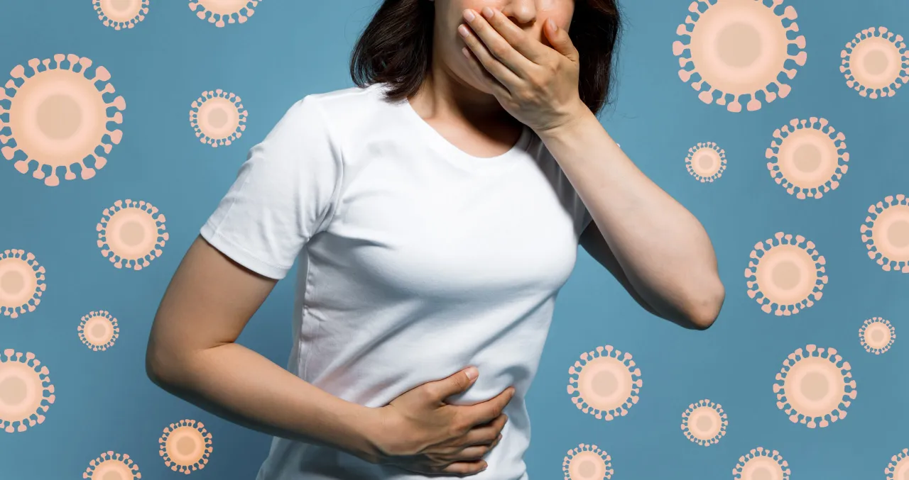 osoba z objawami grypy żołądkowej