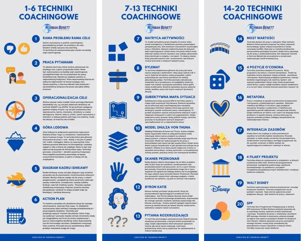Rodzaje coachingu infografika