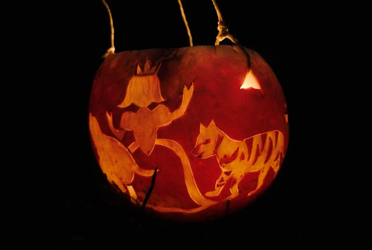 tradycyjne lampiony z rzepy i dyni