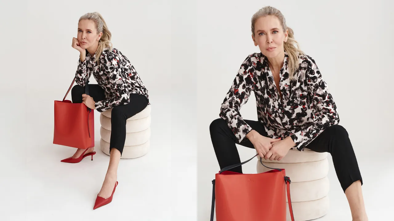 Stylizacje z czarnymi spodniami i różnymi kolorami bluzek