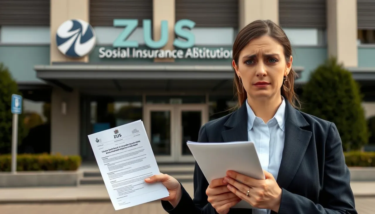 kobieta z dokumentami ZUS, świadczenia po utracie pracy