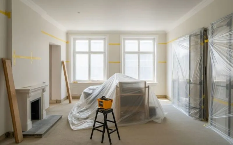 zabezpieczenie mieszkania przed remontem folia malarska