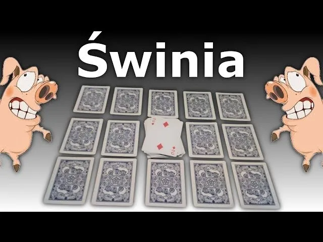 rodzina gra w karty świnia