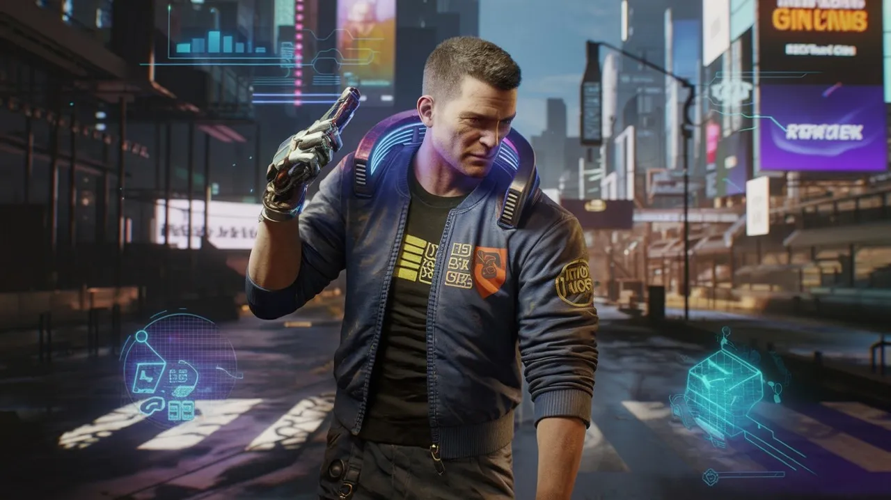 Cyberpunk 2077 postać V w intensywnej walce