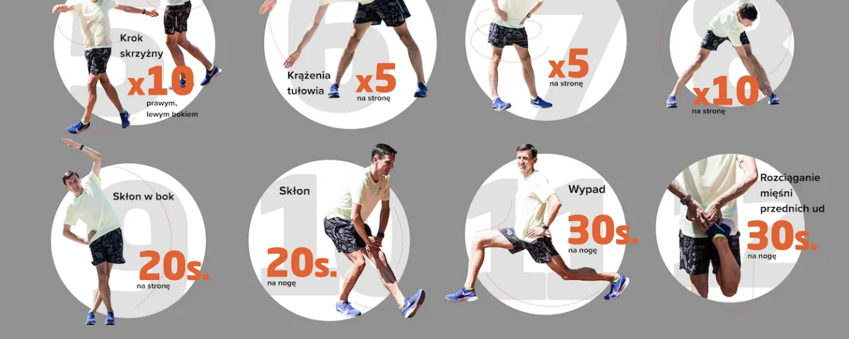 rozgrzewka przed bieganiem, rozciąganie po bieganiu