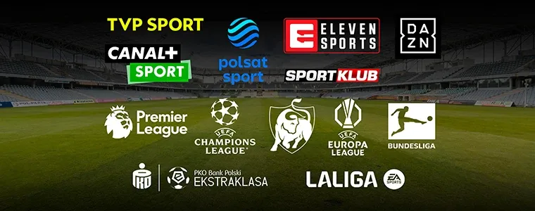 Legalne platformy streamingowe piłka nożna Polska, loga serwis&oacute;w streamingowych