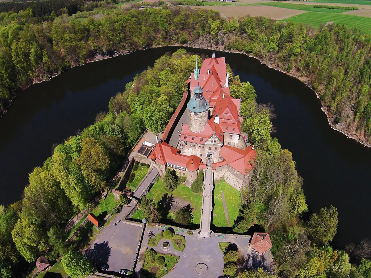 Zamek Czocha widok z lotu ptaka