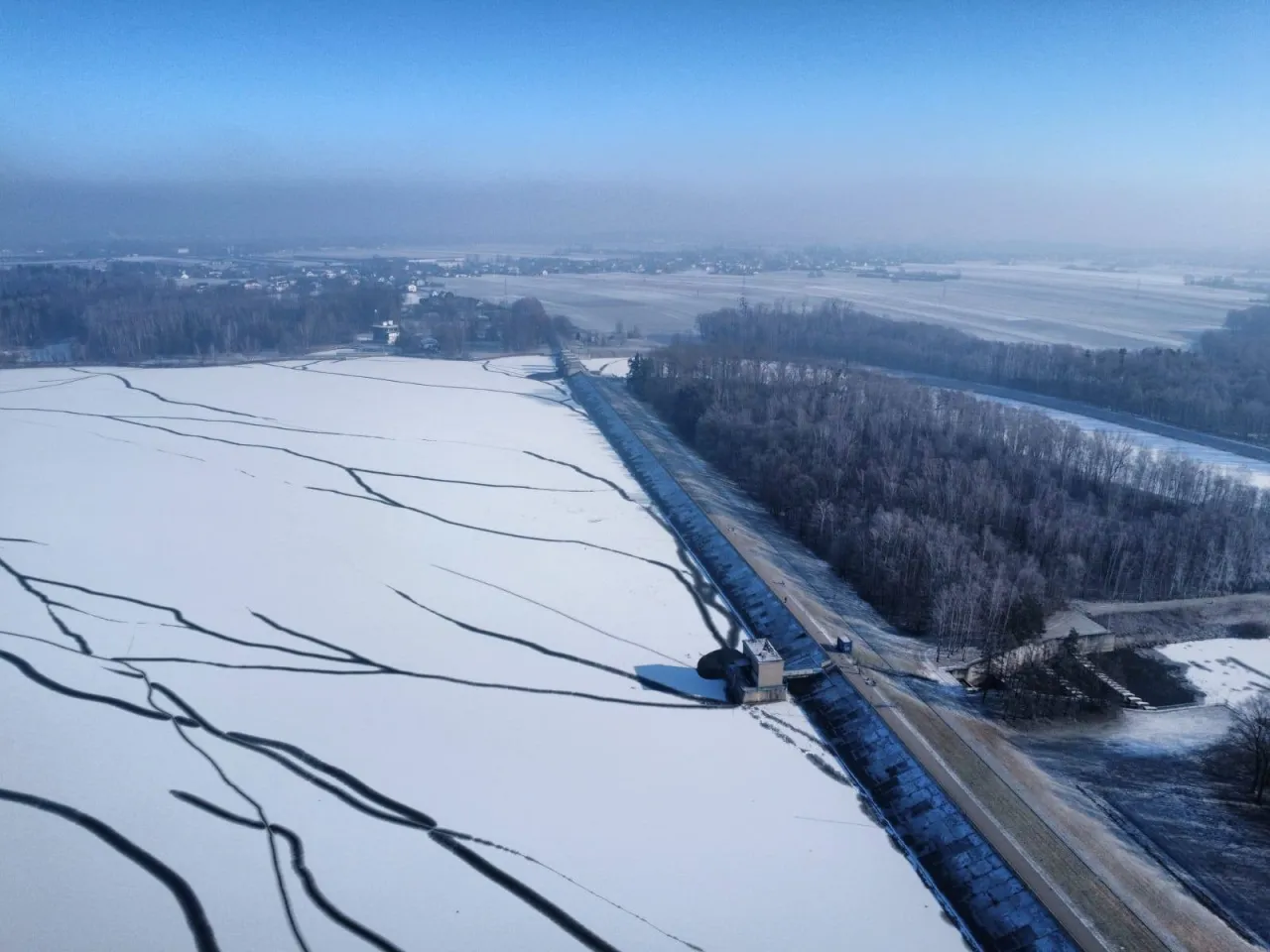 Jezioro Goczałkowickie widok z lotu ptaka