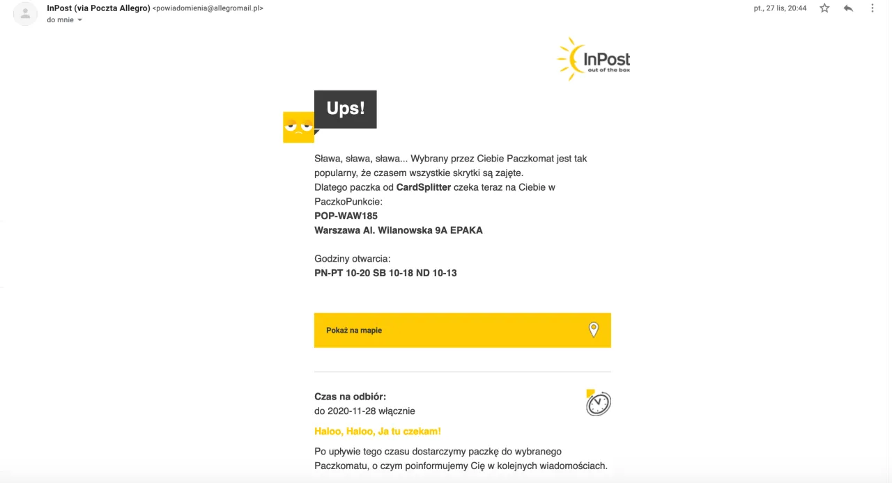 InPost Paczkomat przepełniony, InPost kurier nieudane doręczenie