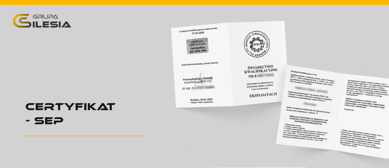 Uprawnienia SEP certyfikat