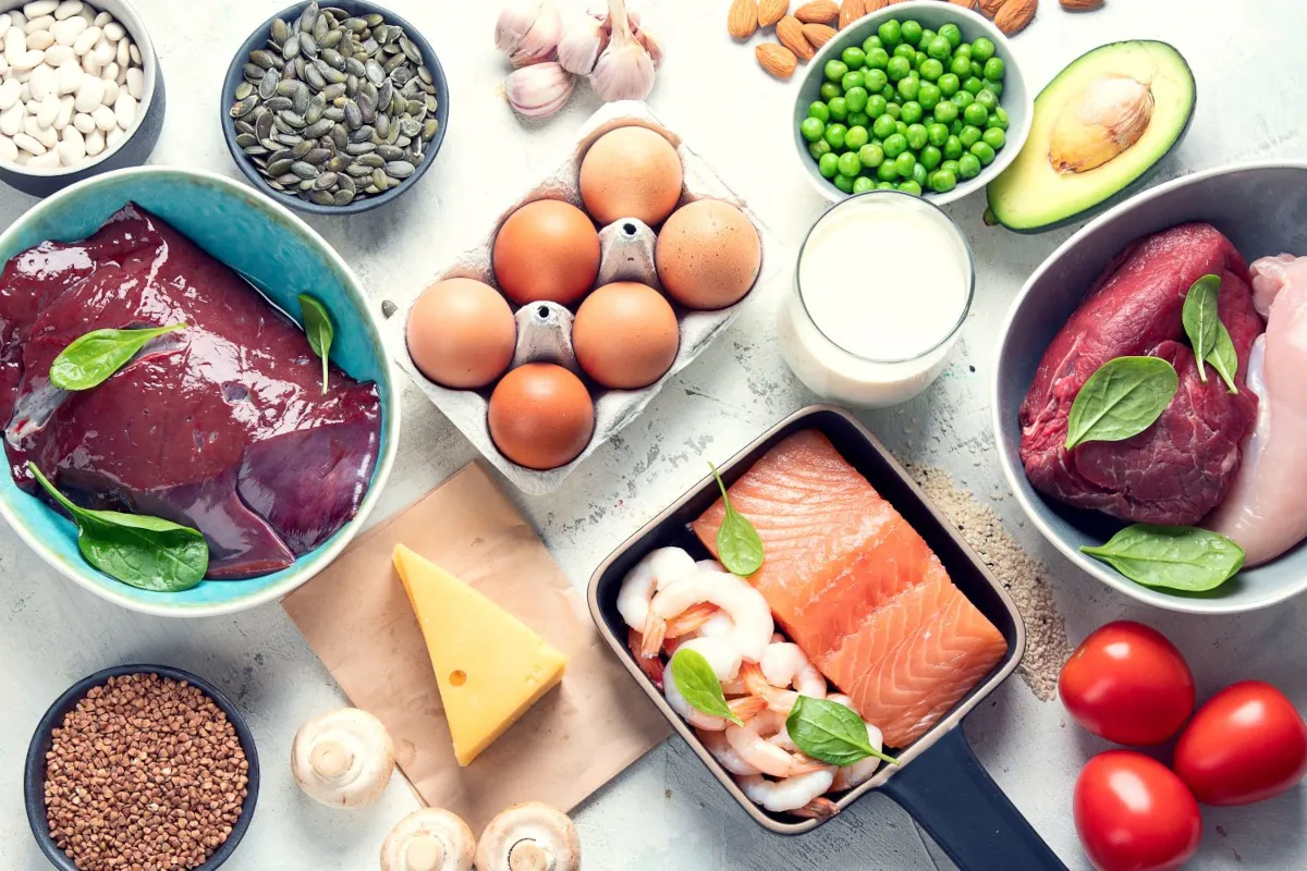 Zdrowa żywność bogata w jod, selen i cynk