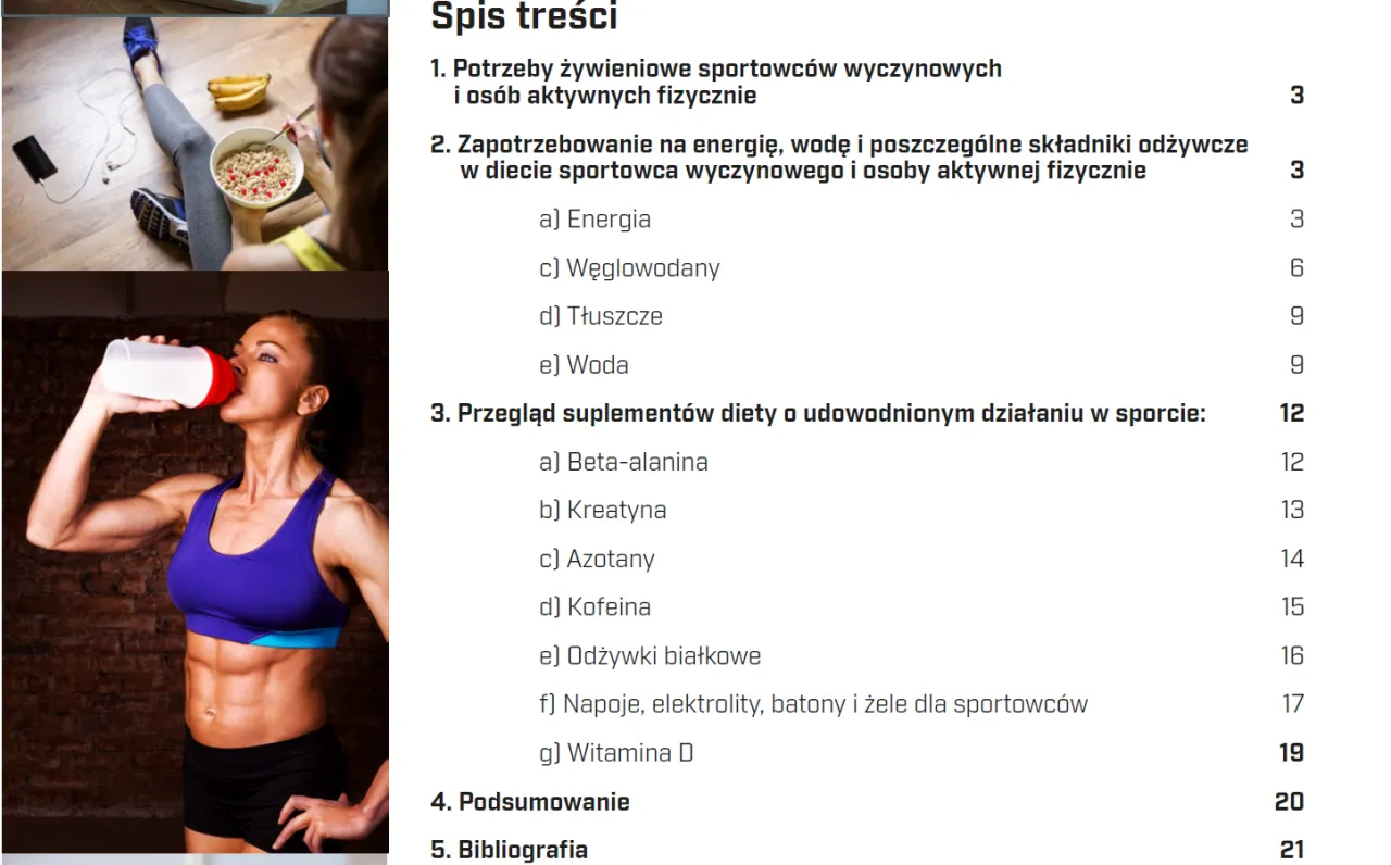 Infografika: Schematy suplementacji na regenerację dla sportowców