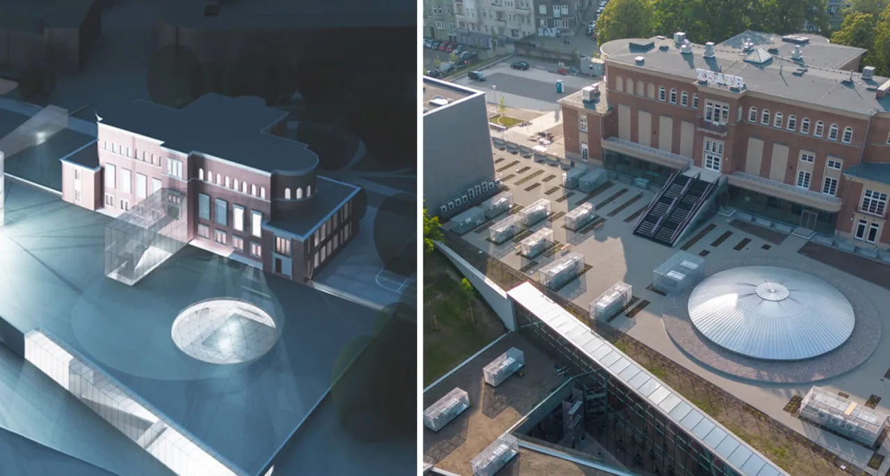 Teatr Polski Szczecin architektura zielony dach