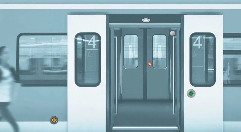 przycisk otwierania drzwi pociąg IC nowoczesny