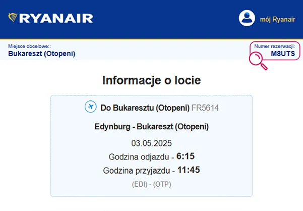 Ryanair zmiana rezerwacji krok po kroku
