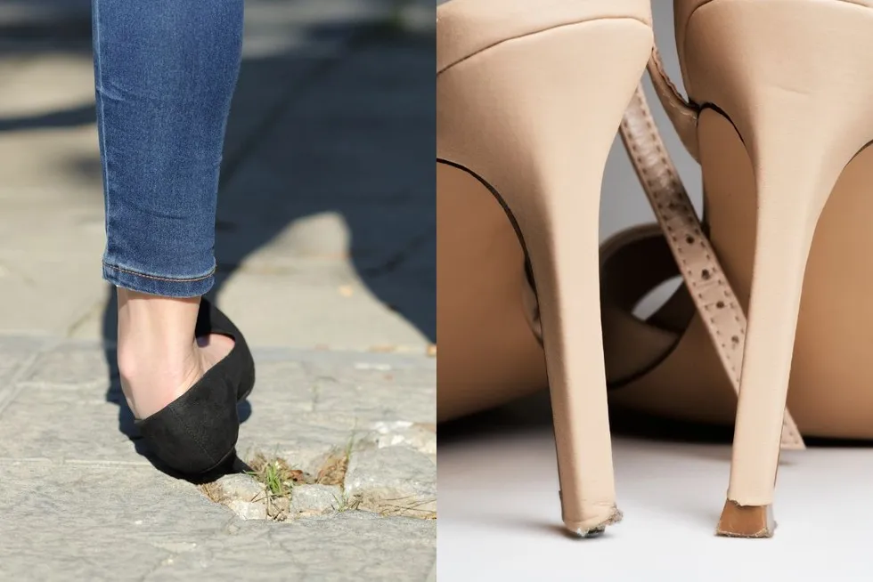 Przed i po renowacji obcas&oacute;w