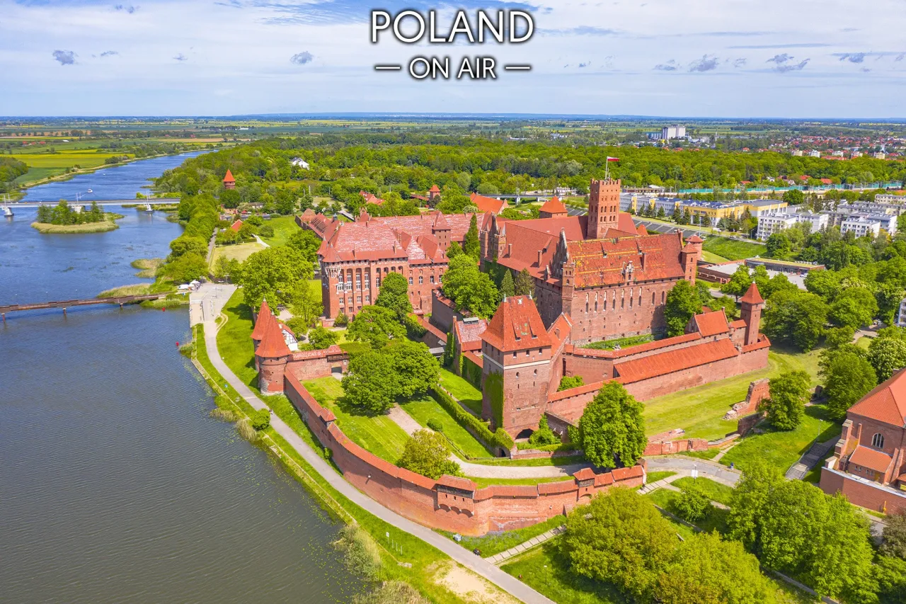 Zamek Malbork widok z lotu ptaka