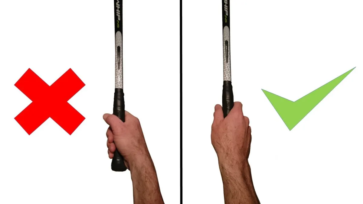 prawidłowy chwyt rakiety do squasha V