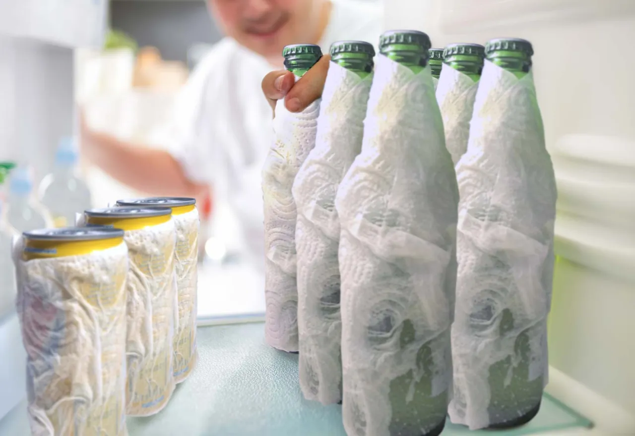 piwo w zamrażarce, zamarznięte piwo, pęknięta butelka piwa